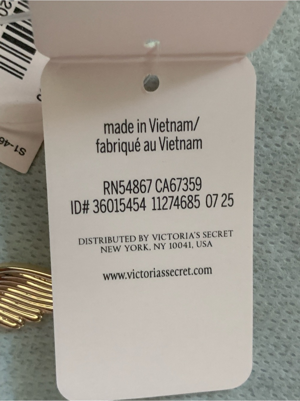 NWT Victoria's Secret Angel Wings Bag Charm Keychain Polished Gold Tone 6H58 - Picture 5 of 6